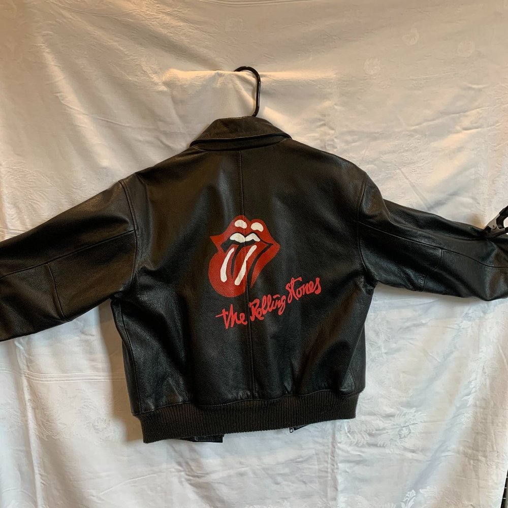 Rolling Stones Hand painted  Leather jacket